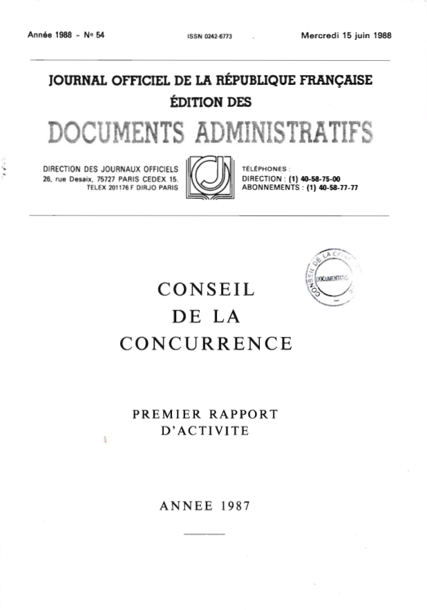 Rapport annuel 1987