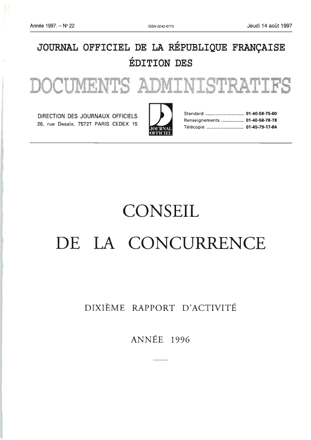 Rapport annuel 1996