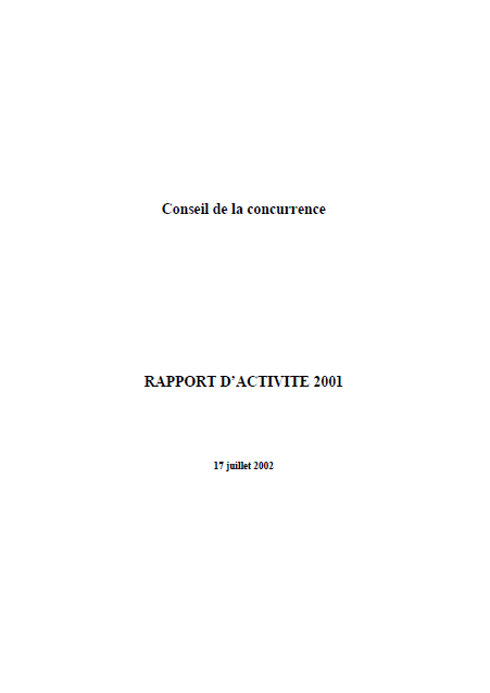 Rapport annuel 2001