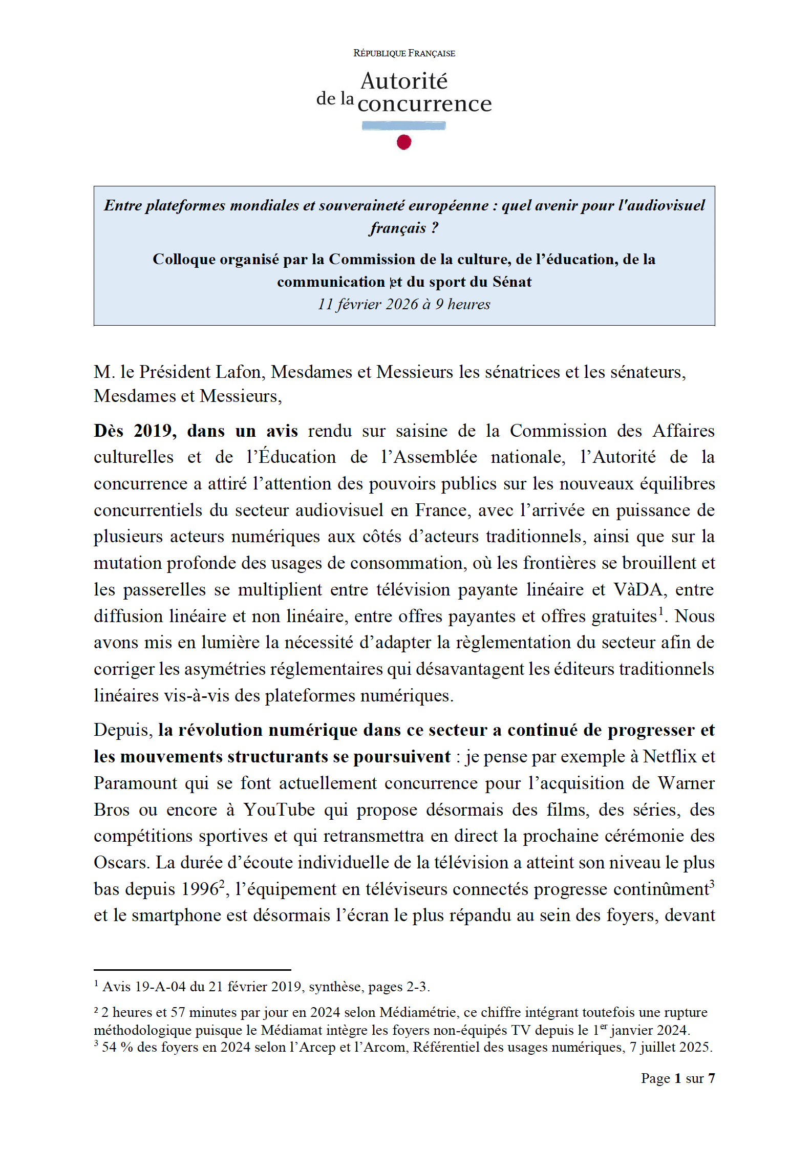 Entre plateformes mondiales et souveraineté européenne : quel avenir pour l'audiovisuel français ?