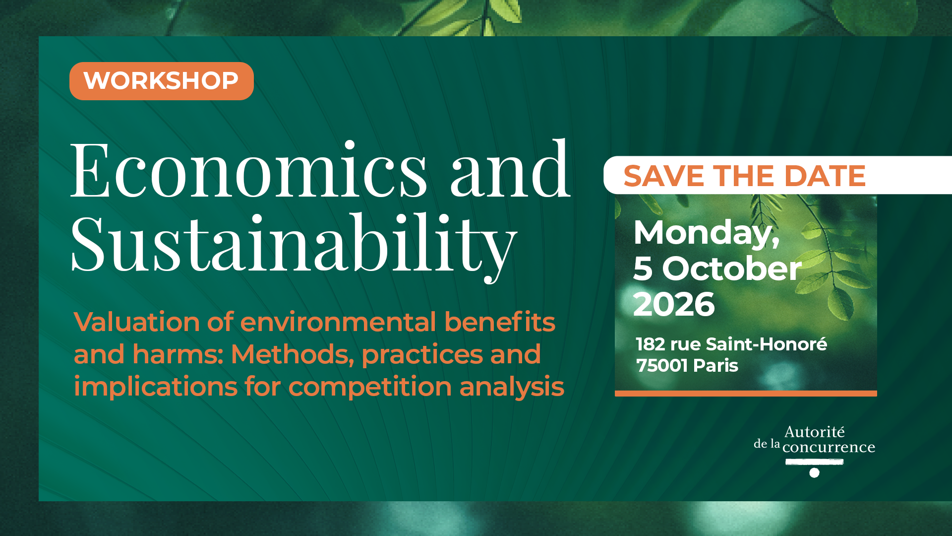 Save the Date: “Economics and Sustainability” Workshop